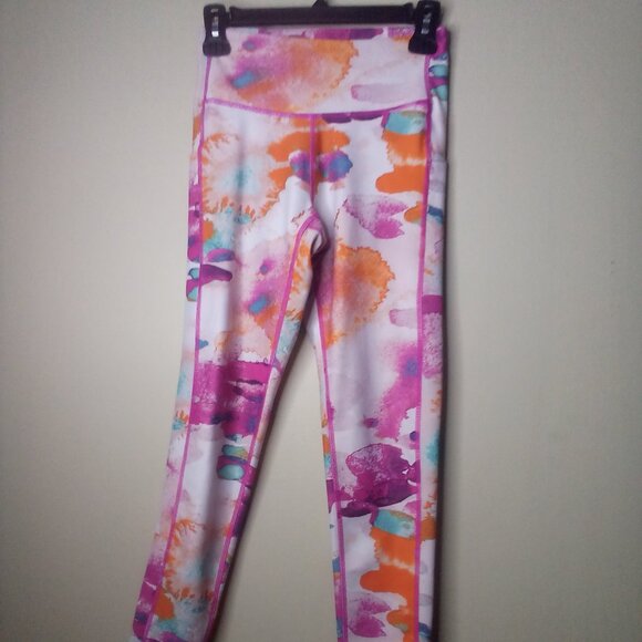 Tek Gear Workout Gear Leggings Women S ? Active Pockets Splat Pattern Colorful - Picture 1 of 16